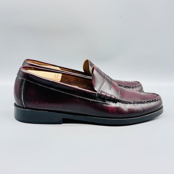 Bass Other - Bass Shoes Mens 10 Burgundy Leather Walton Penny Loafers Slip On Dress Moc Toe